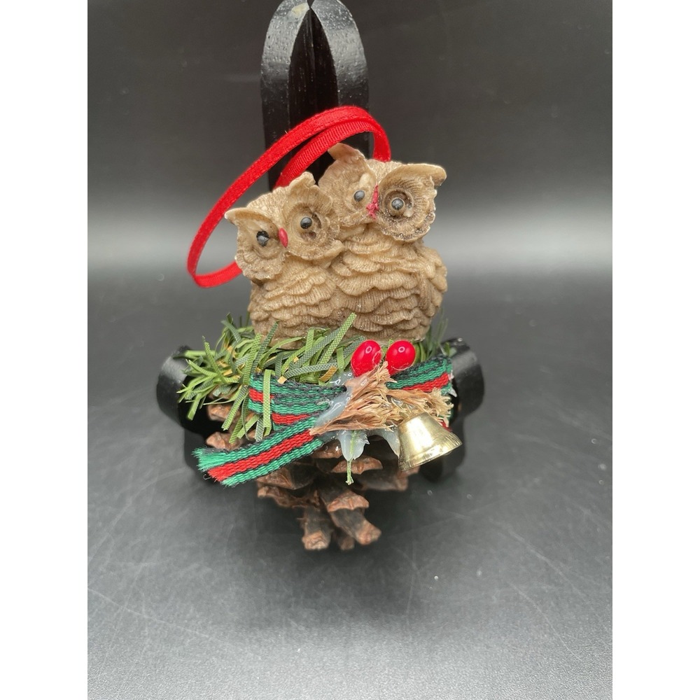 Rustic Owl Pinecone Christmas‎ Ornament